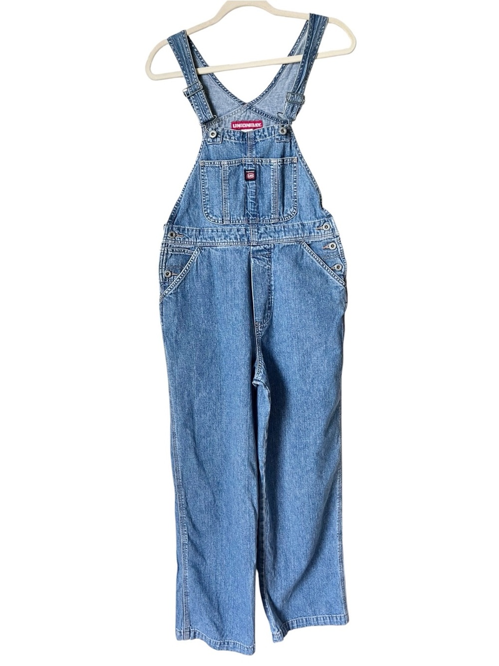 Vintage Union Bay 90’s Y2K Utility Carpenter Blue Denim Skater Overalls Size XS